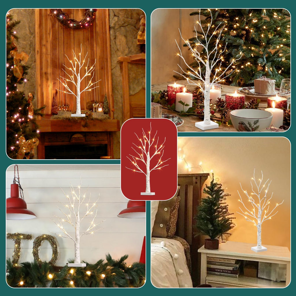 Lighted Birch Tree with LED Lights and Timer M162906