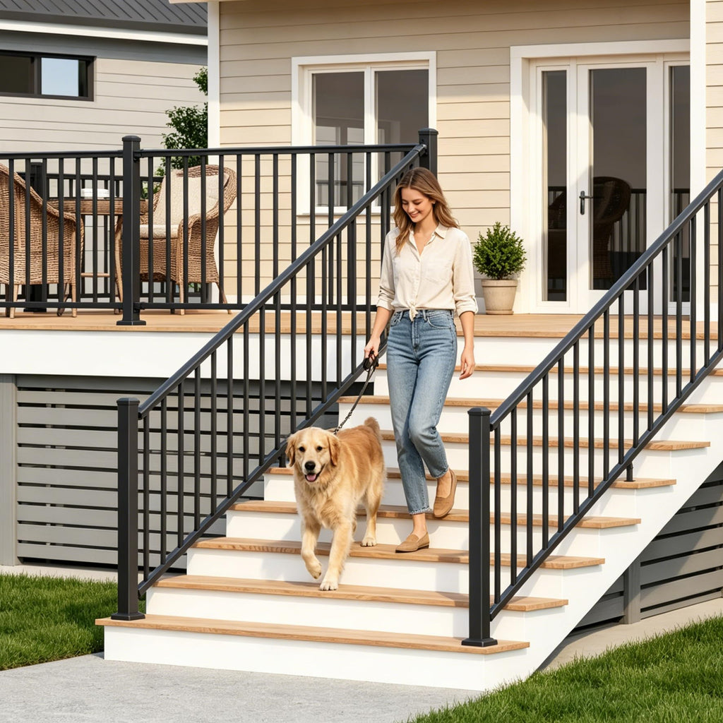 Black Aluminum Deck Railing Kit U4239