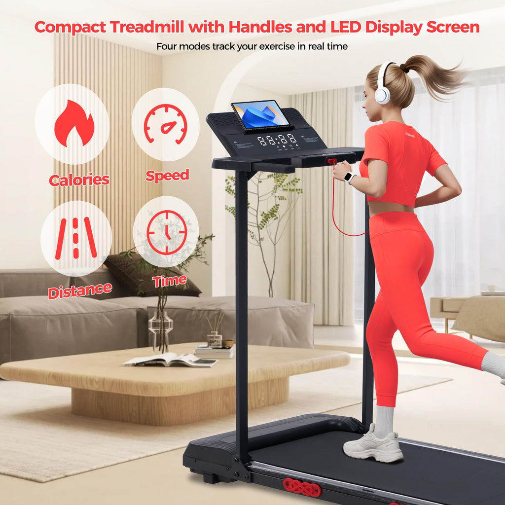 Folding Walking Pad with Handle Bar & Incline D6135