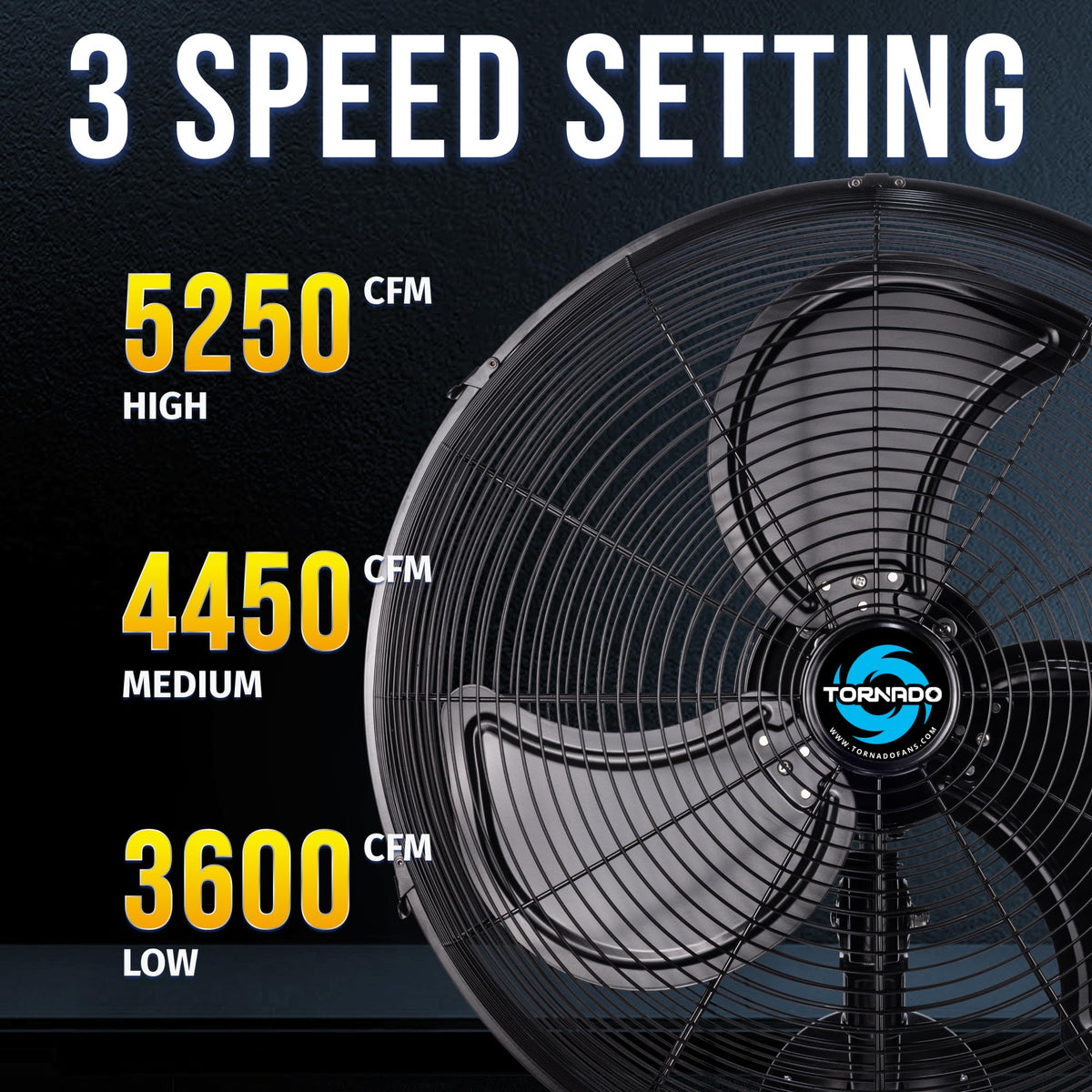 20 Inch Oscillating 3-Speed Waterproof Wall Mount Fan S934812