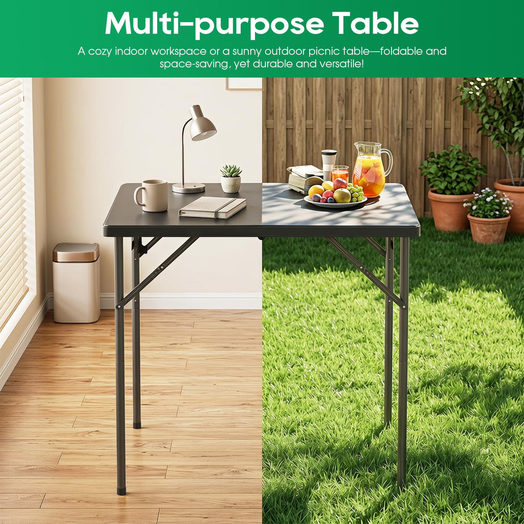 34 Inch Black Folding Card Table S9700