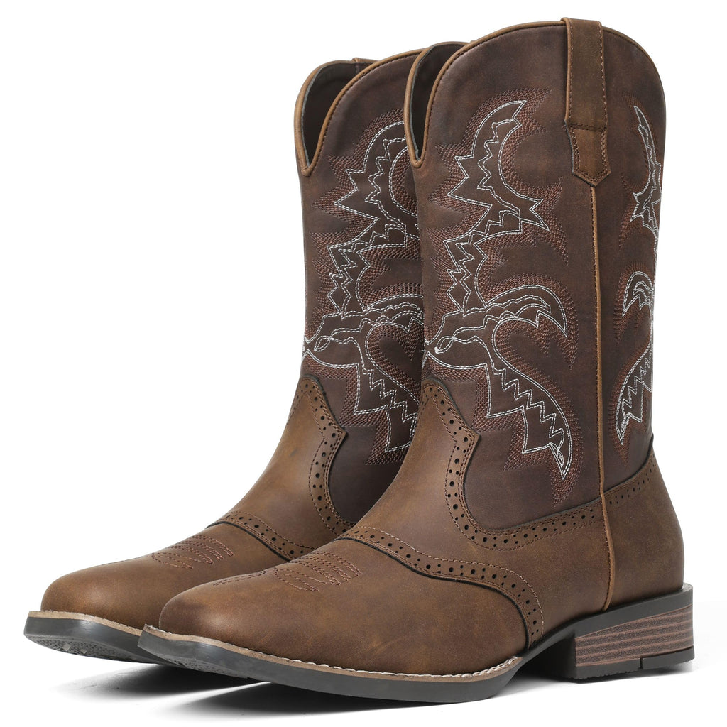 Cowboy Boots Square Toe Slip Resistant Work J145