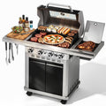 4 Burner Gas Grill with Infrared Side Burner L574468