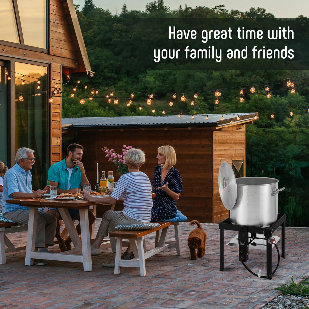 60QT Seafood Boil Pot with Basket and Burner N58277