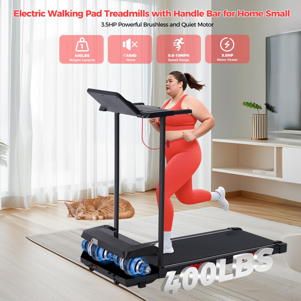Folding Walking Pad with Handle Bar & Incline D6135