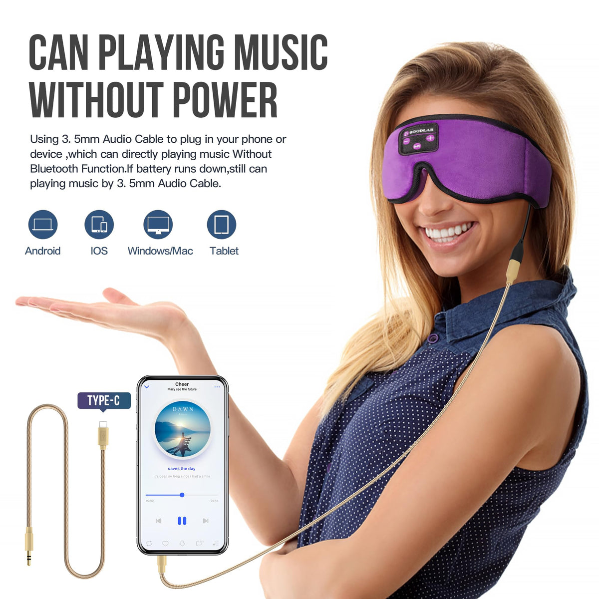 Sleep Mask with Bluetooth Headphones N363454