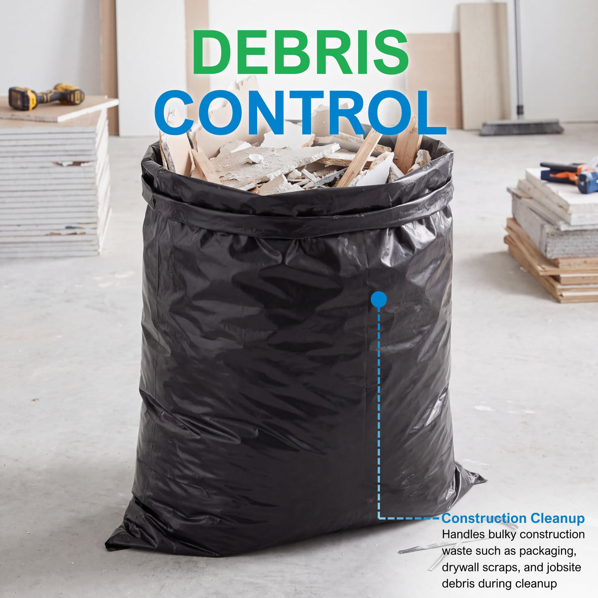 42 Gallon 3 Mil Black Trash Bags 20 Count Z809409