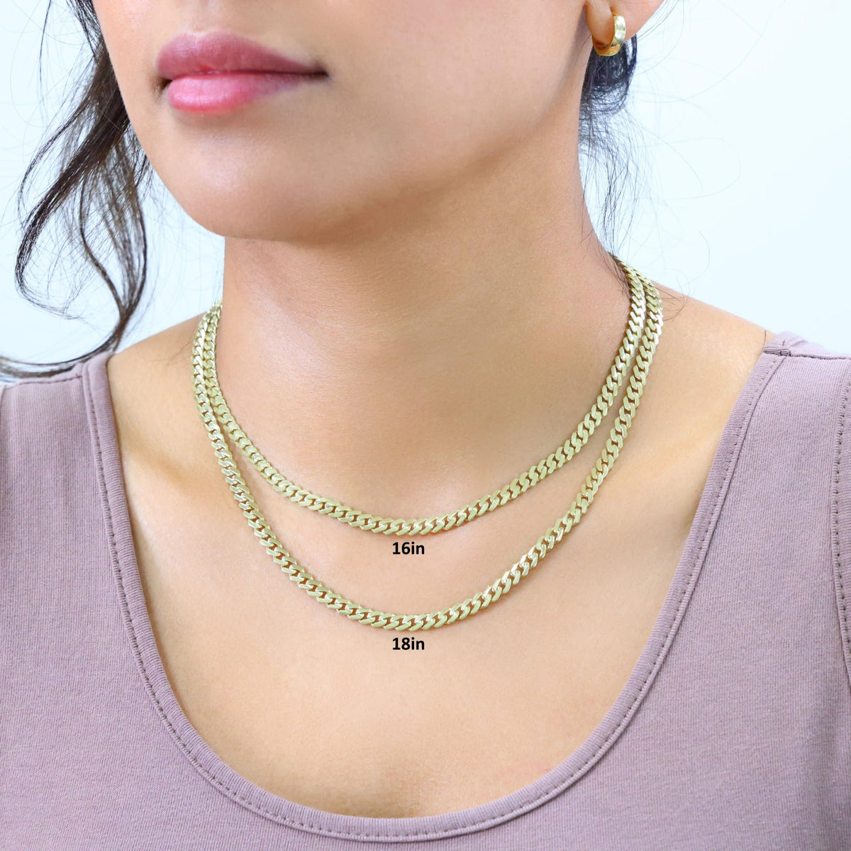 14k Yellow Gold Cuban Link Chain Necklace K383701