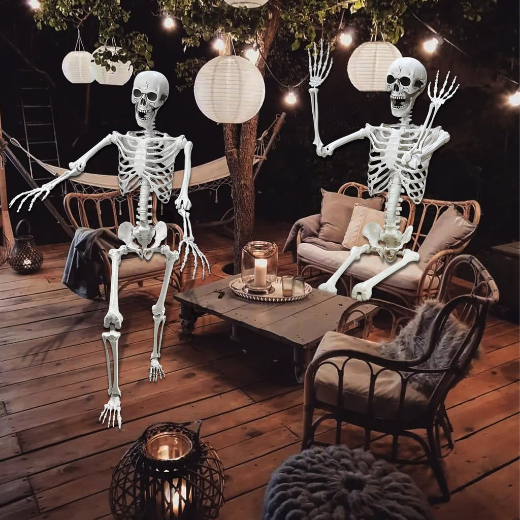 5.4Ft Poseable Life Size Human Skeleton with Rope W1429