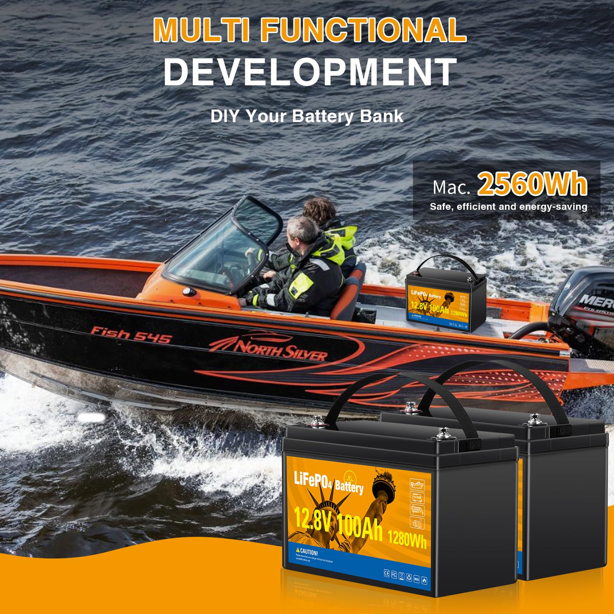 12.8V 100Ah LiFePO4 Lithium Battery B17845