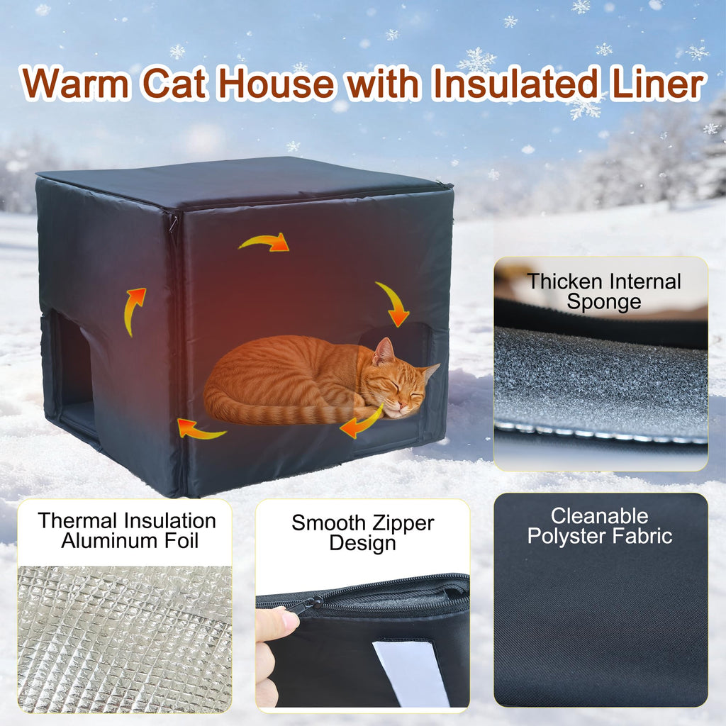 Insulated Outdoor Weatherproof Plastic Cat House X953247