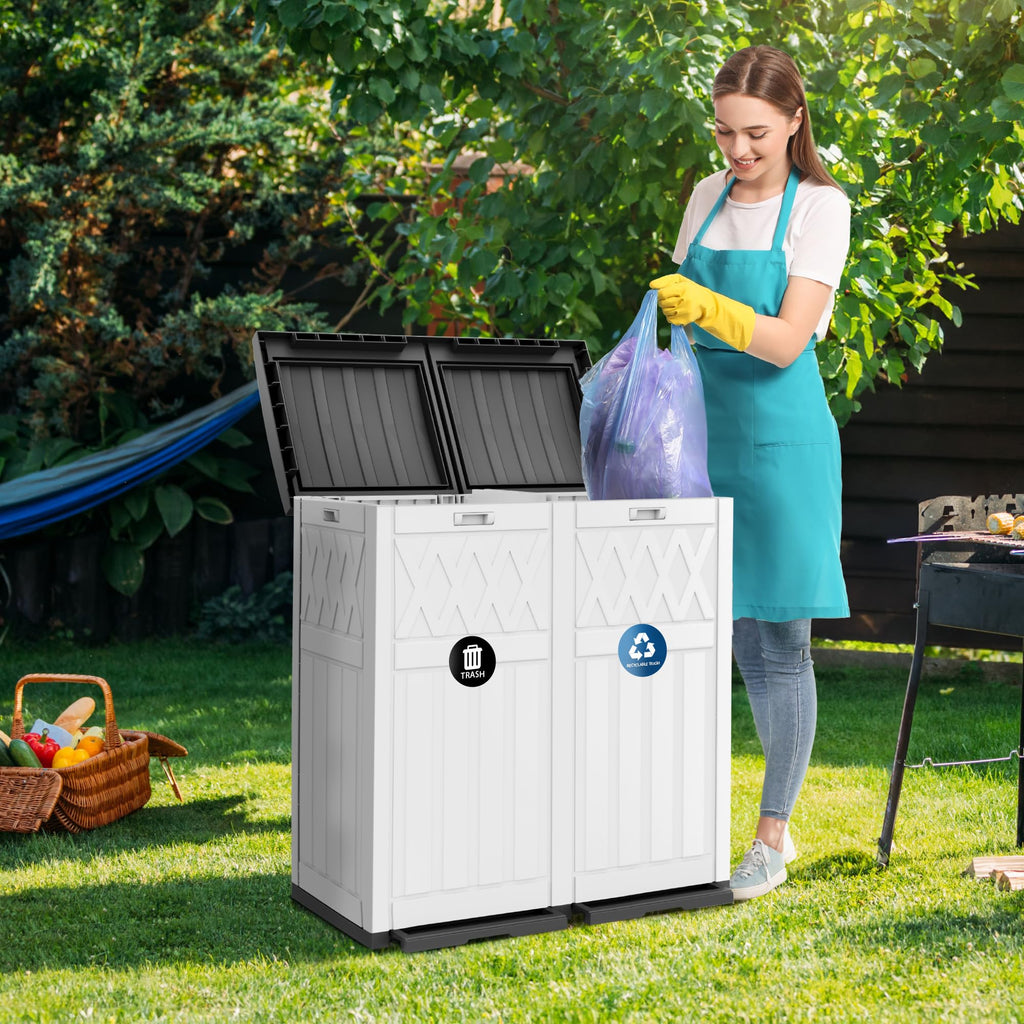 72-Gallon Dual Outdoor Trash Can A186