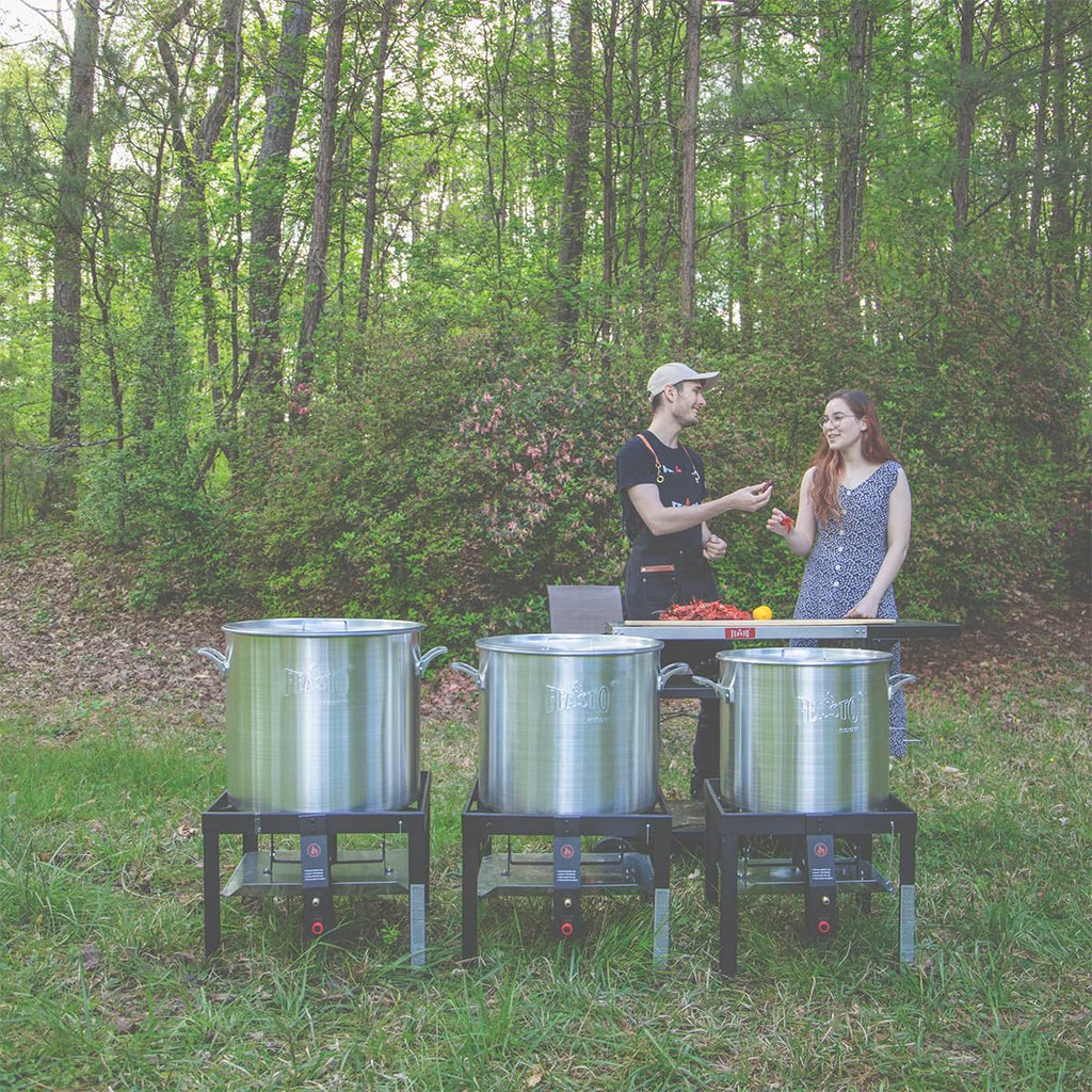 60QT Seafood Boil Pot with Basket and Burner N58277