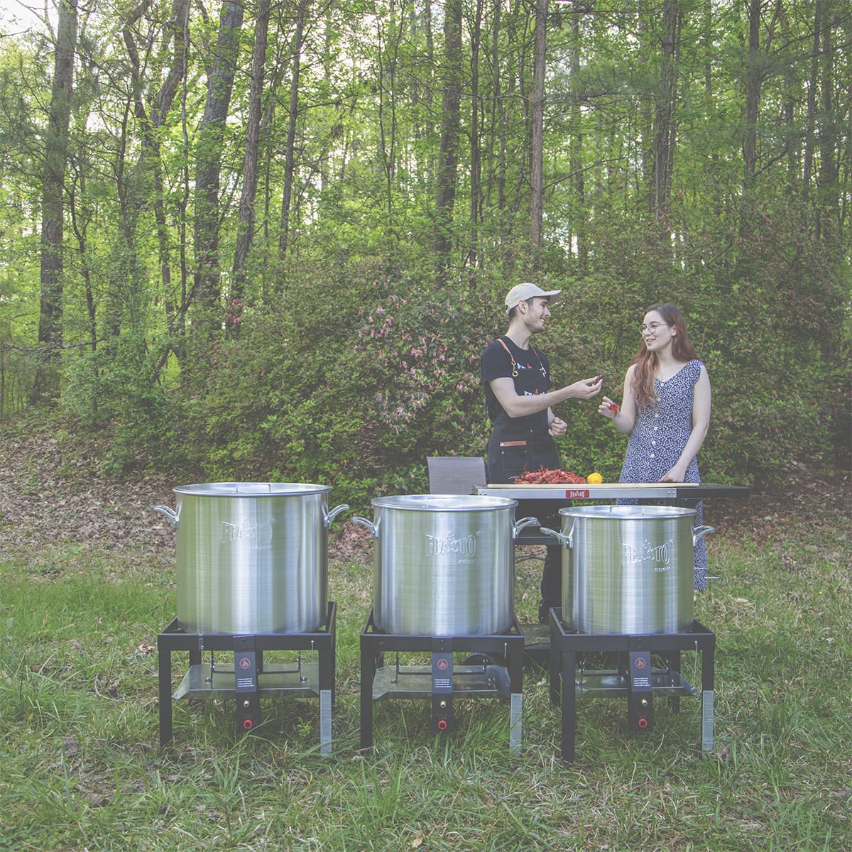 60QT Seafood Boil Pot with Basket and Burner N58277