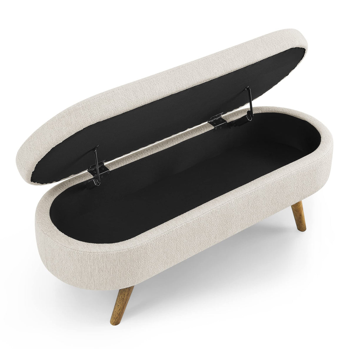 Oval Storage Bench with Rubber Wood Legs C333