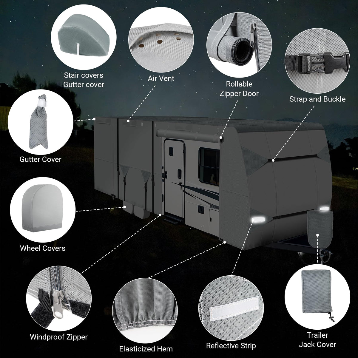 18-20 ft Travel Trailer RV Cover C7395