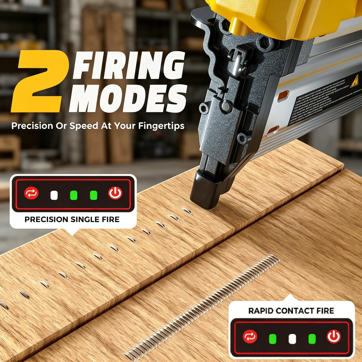 Cordless 2Inch Brad Nailer, 2-in-1 Staple Gun, 18 Gauge Battery Powered N91123
