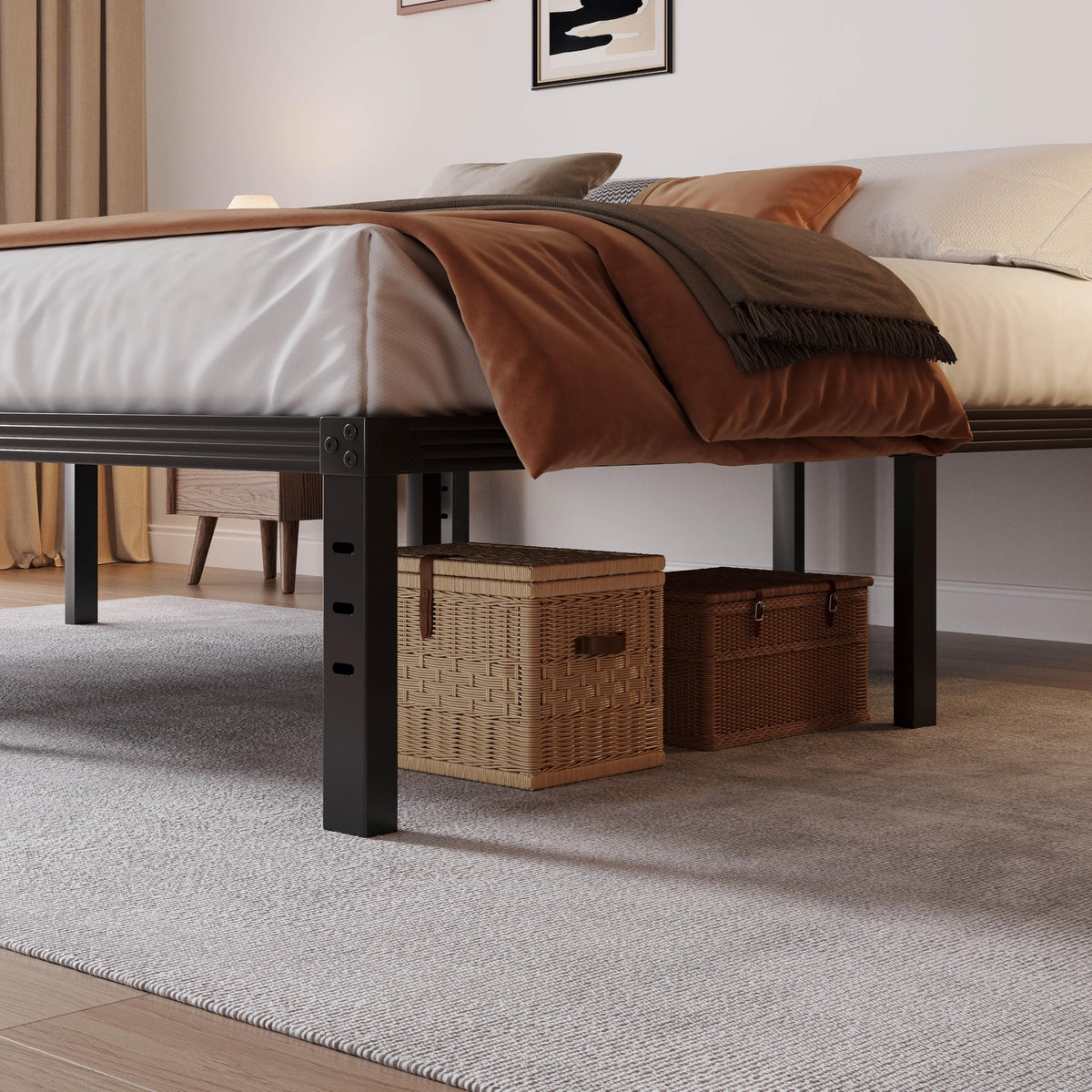 Black 18" Metal Queen Bed Frame B3649