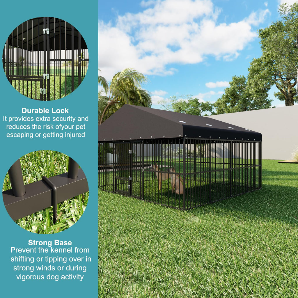 10x20x6.5 FT Heavy Duty Outdoor Dog Kennel with Roof R72183