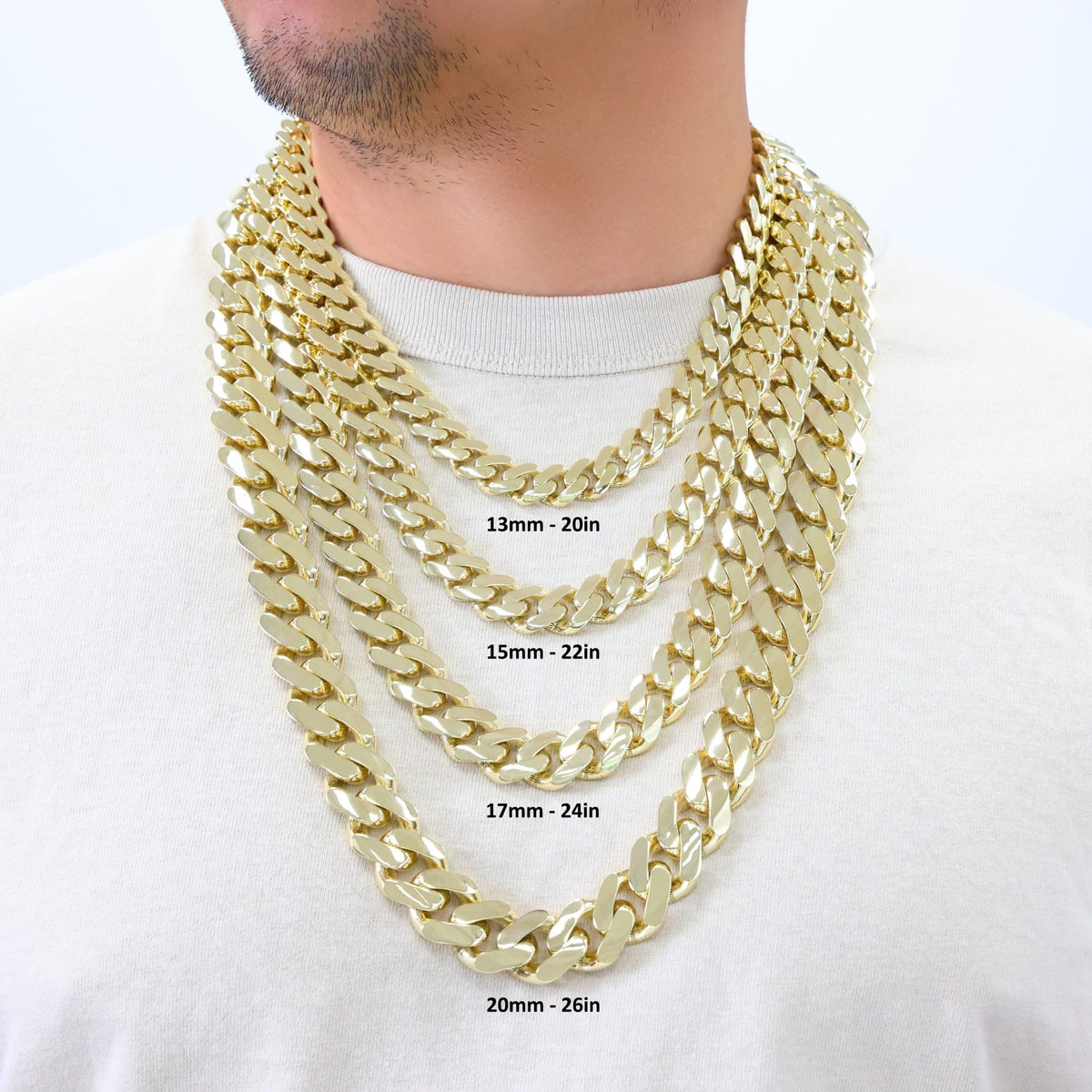 14k Yellow Gold Cuban Link Chain Necklace K383701