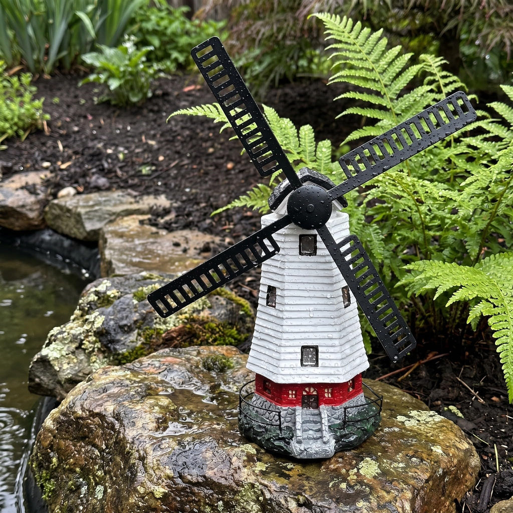 Solar Powered LED Lighthouse Garden Statue T7843