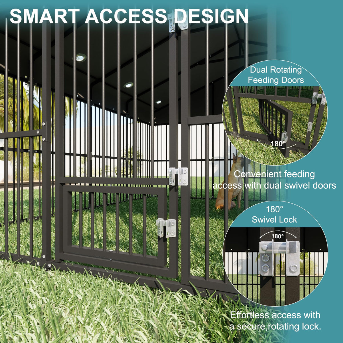 10x20x6.5 FT Heavy Duty Outdoor Dog Kennel with Roof R72183