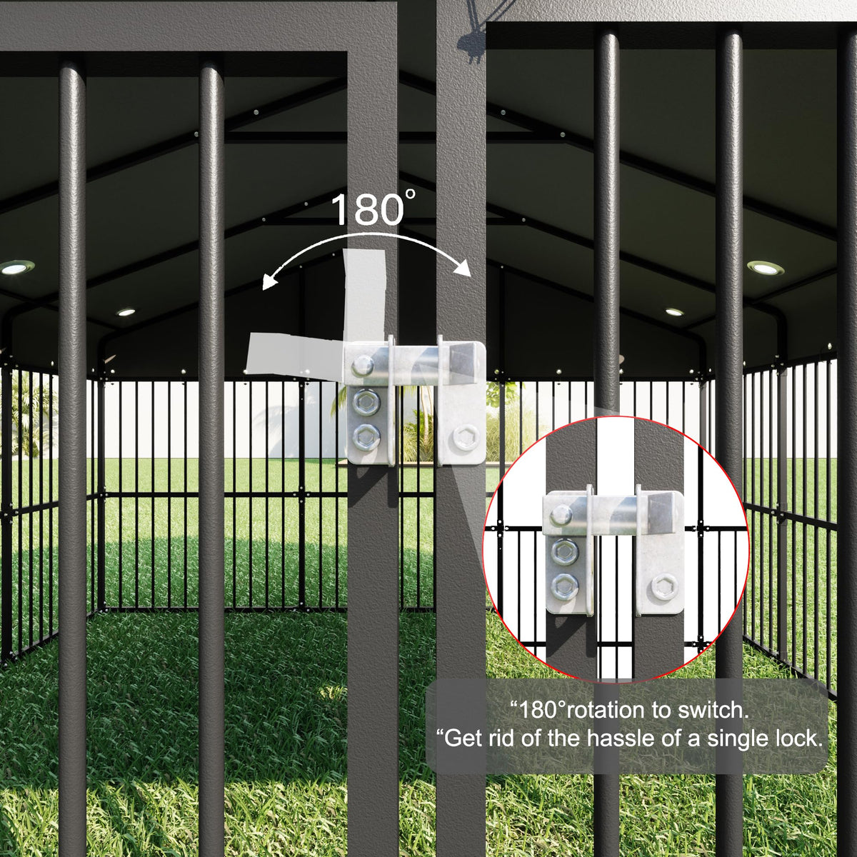 10x20x6.5 FT Heavy Duty Outdoor Dog Kennel with Roof R72183