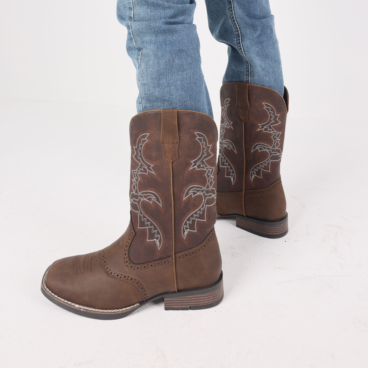 Cowboy Boots Square Toe Slip Resistant Work J145