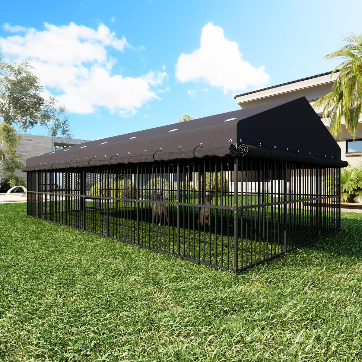 10x20x6.5 FT Heavy Duty Outdoor Dog Kennel with Roof R72183