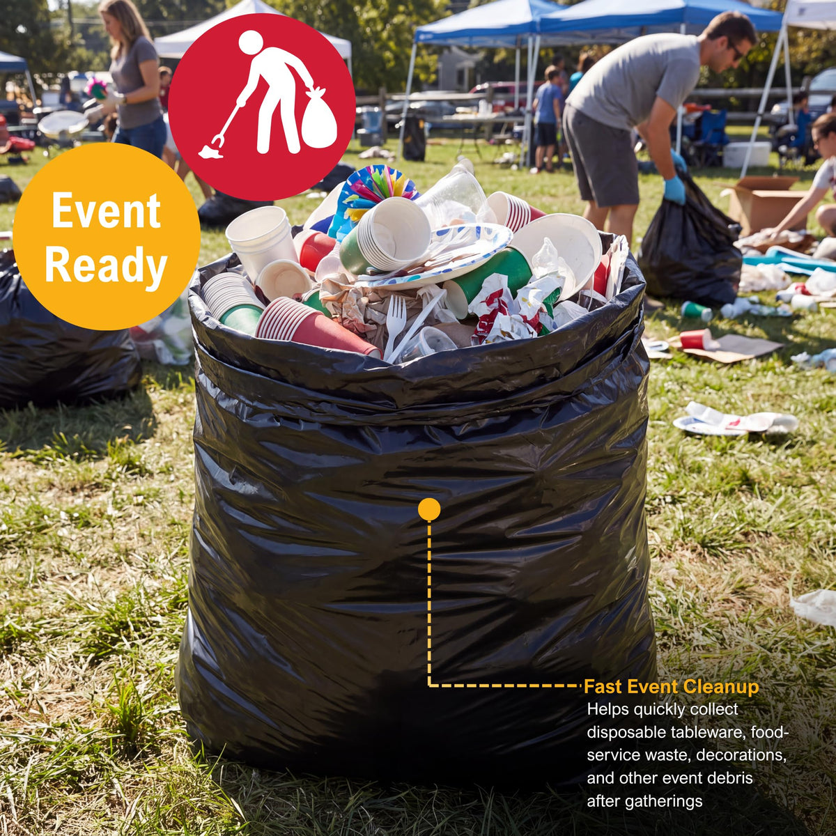 42 Gallon 3 Mil Black Trash Bags 20 Count Z809409