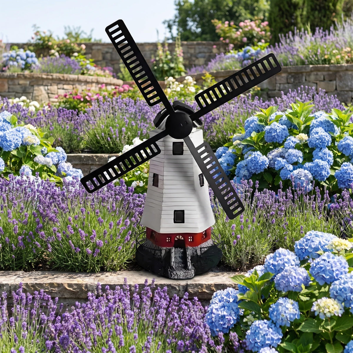 Solar Powered LED Lighthouse Garden Statue T7843